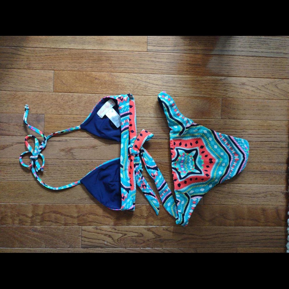 Mara Hoffman - Blue Patterned Two-Piece Bikini - … - image 2